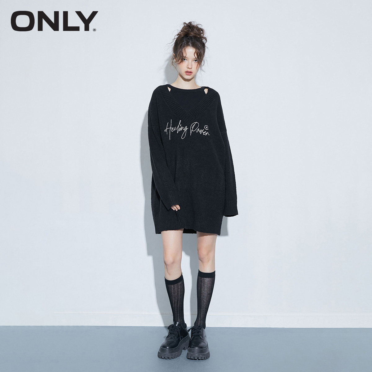 only奥莱春季新款气质宽松连衣裙 ONLYoutlets店连衣裙