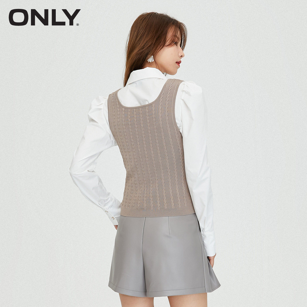 only奥莱春季百褶裙pu短裤休闲裤 ONLYoutlets店休闲裤