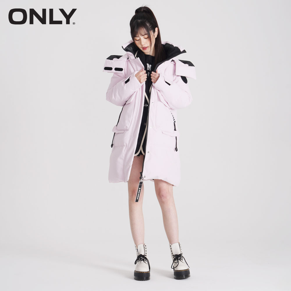 only奥莱冬季新款百搭90连帽白鸭绒 ONLYoutlets店羽绒服