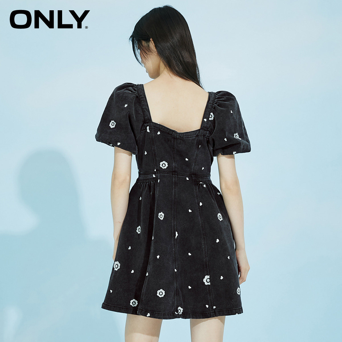 only奥莱春季新款法式方领连衣裙 ONLYoutlets店连衣裙