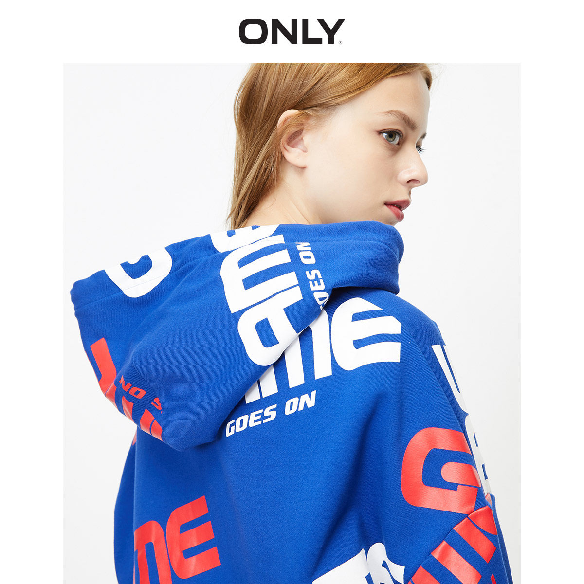 only奥莱秋季新款前短后长字母卫衣 ONLYoutlets店卫衣/绒衫