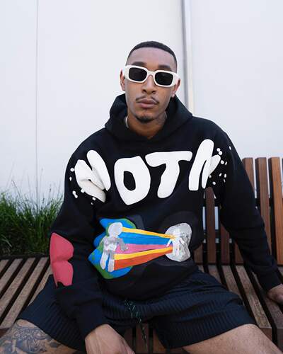 CPFM KID CUDI彩虹发泡字母涂鸦卫衣高街美式休闲连帽衫侃爷同款 - 图2