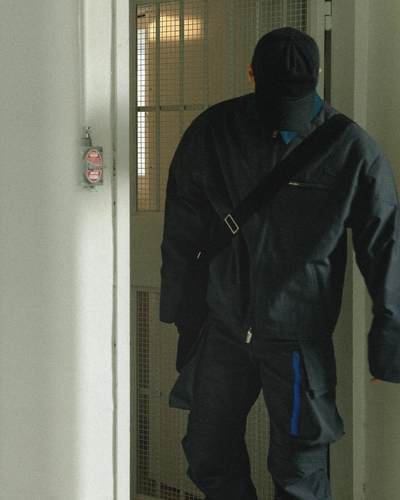 Far archive秋冬新款尼龙垫肩夹克水洗做旧重磅wook vibe拉链外套 - 图1