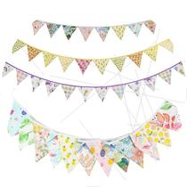 Source Ins Hawaii Tropical Wind Hang Flag Triangle Camping String Flag Tent Banner Photo Background Wedding Venue Cotton