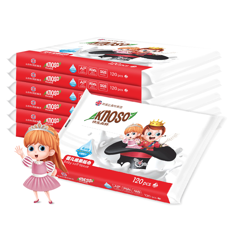 快乐森林40抽12包柔嫩宝宝超柔面纸 快乐森林抽纸