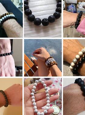 Natural White Howlite Real Stone Bracelet 6/8/10mm Beads0
