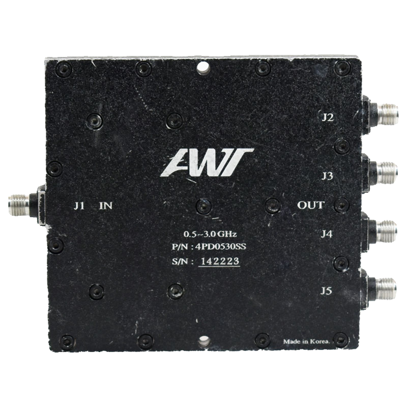 AWT射频功分器1进4出 0.5-3.0GHz 50Ω SMA内孔母头4PD0530SS通讯-图3