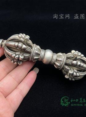 尼泊尔藏式白铜黄铜马头明王普巴金刚杵风水铜器工艺品摆件手把件