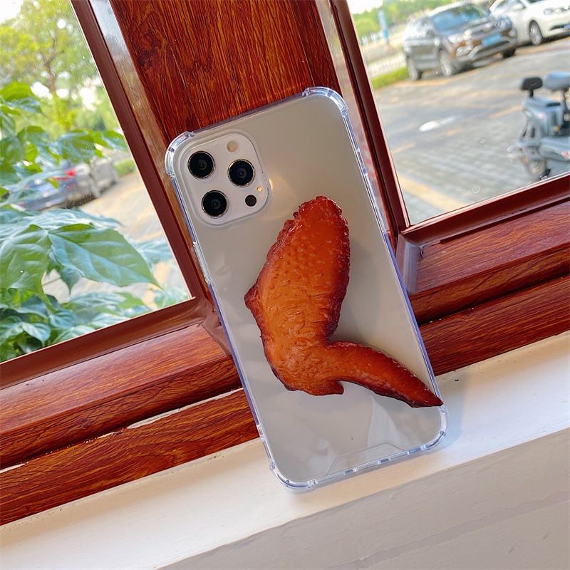 苹果16趣味搞怪仿真食物奥尔良烤翅适用iPhone13苹果15pro max手机壳妈见打14奇葩立体鸡腿Xs个性创意8xr潮12 - 图2