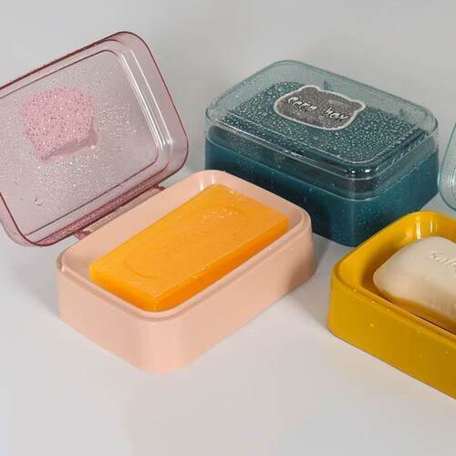 【透明翻盖】香皂盒肥皂盒皂盒创意带盖旅行学生宿舍家用肥皂盒 - 图3