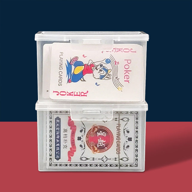 Playing card storage box transparent plastic box portable travel dustproof storage box card box