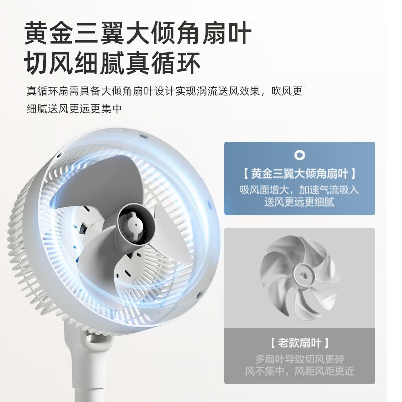 艾美特空气循环家用落地扇静音扇 艾美特居家日用空气循环扇