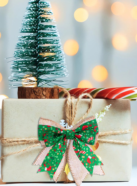 Christmas Linen Plaid Bow Holiday Party Gift Box Diy Accesso