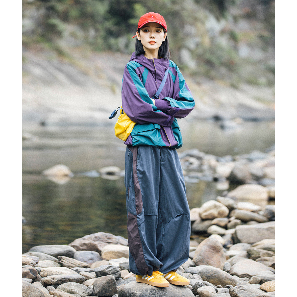 Mountain户外山系宽松速干伞兵裤拼色阔腿工装裤直筒休闲长裤男女,淘宝优惠券,粉丝福利购,淘宝优惠卷