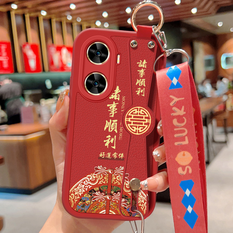 适用华为Hi畅享60手机壳防摔WIKO Hi 畅享60Pro硅胶软边可斜挎腕带60S镜头全包保护套女中国风背带挂绳新年款 - 图1