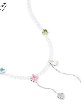 SundyHoney珍珠项链颈链彩钻