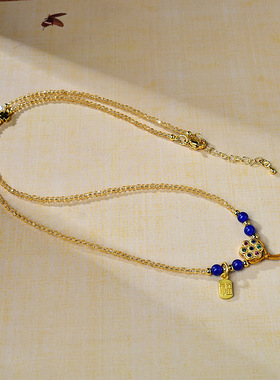 青金石水晶吊坠挂绳唐卡挂链