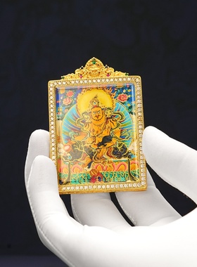 新款藏式黄铜大唐卡手绘描金