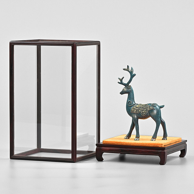 Rosewood Buddha Vase Antique Dust Cover Mahogany