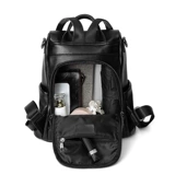 Рюкзак, модная универсальная вместительная и большая кожаная сумка через плечо, из натуральной кожи, коллекция 2021, в корейском стиле, воловья кожа, анти-кража