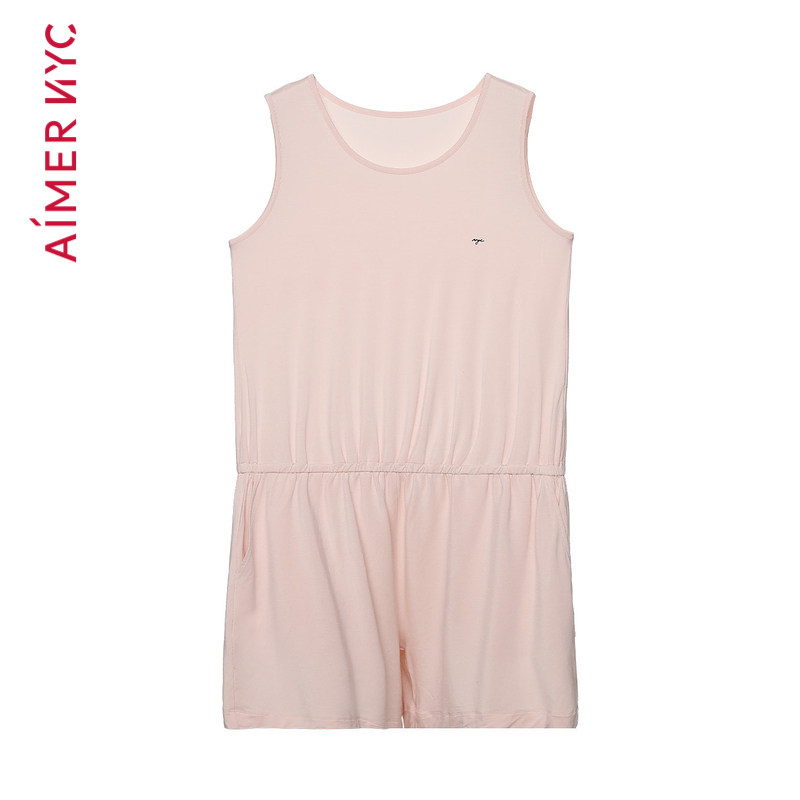 aimer nyc亲肤柔软莫代尔夏女睡衣 爱慕outlets店睡衣/家居服套装