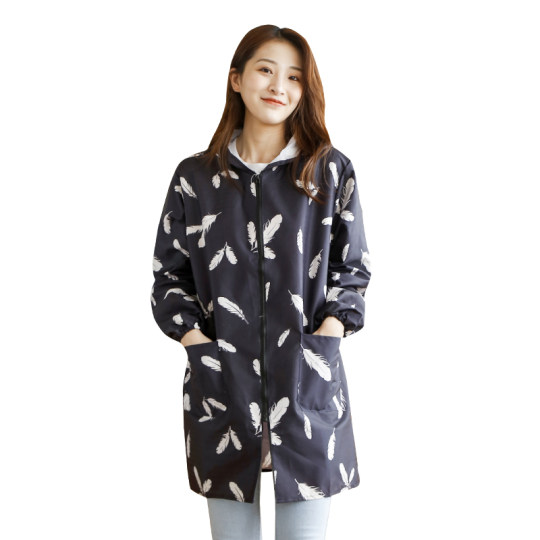 Adult kitchen waterproof oil-proof coat apron for women, men's autumn and winter dirt-resistant long-sleeved men's and women's work clothes thin style