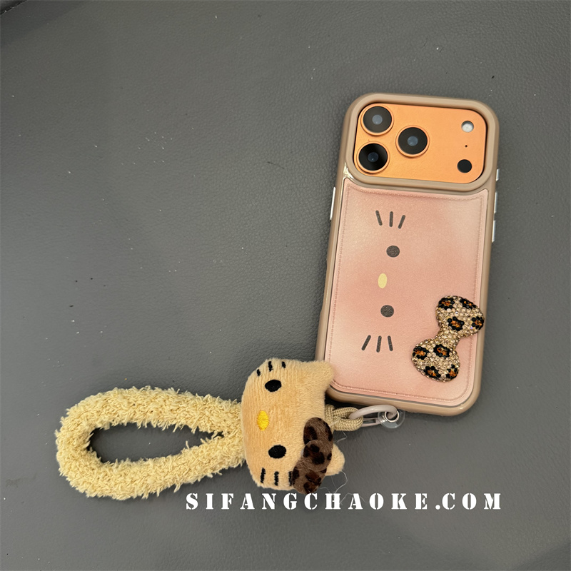 小猫皮质蝴蝶结立体适用iPhone17ProMax手机壳15/14/16Pro套16Pm壳15PM壳 - 图3
