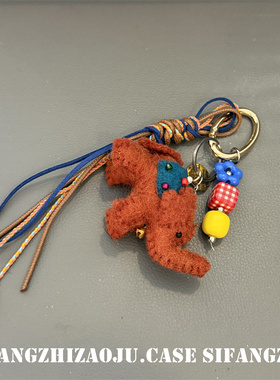 大象个性挂件耳机套挂饰尼龙花朵串珠夏季新款包包挂件
