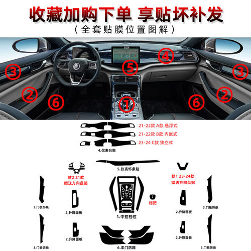 比亚迪秦plusdmi内饰保护膜dmi贴膜plus贴纸中控贴plusev黑武士 - 图2
