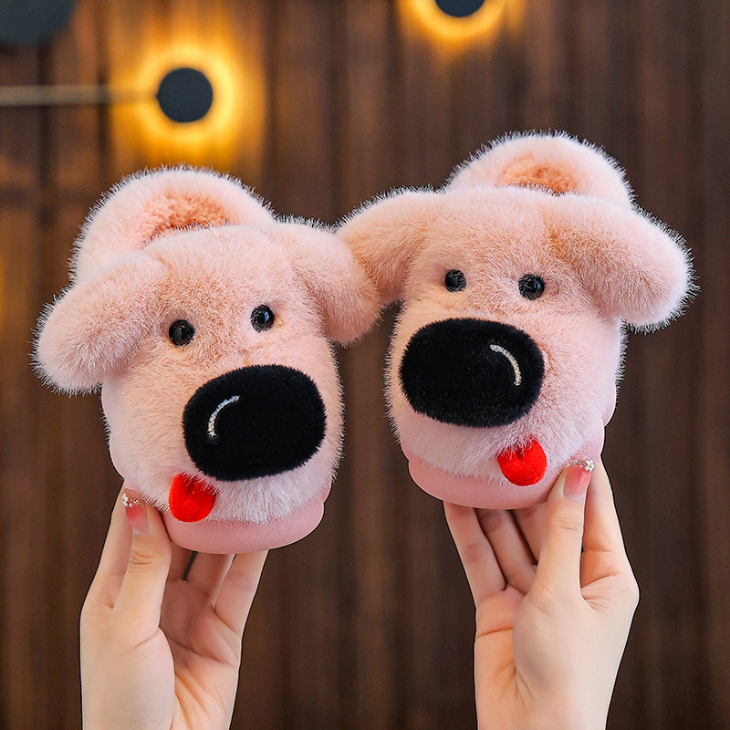 儿童棉拖鞋男女童秋冬季卡通可爱小狗居家保暖防滑小孩宝宝亲子拖,淘宝优惠券,粉丝福利购,淘宝优惠卷