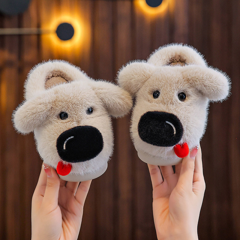 儿童棉拖鞋男女童秋冬季卡通可爱小狗居家保暖防滑小孩宝宝亲子拖,淘宝优惠券,粉丝福利购,淘宝优惠卷