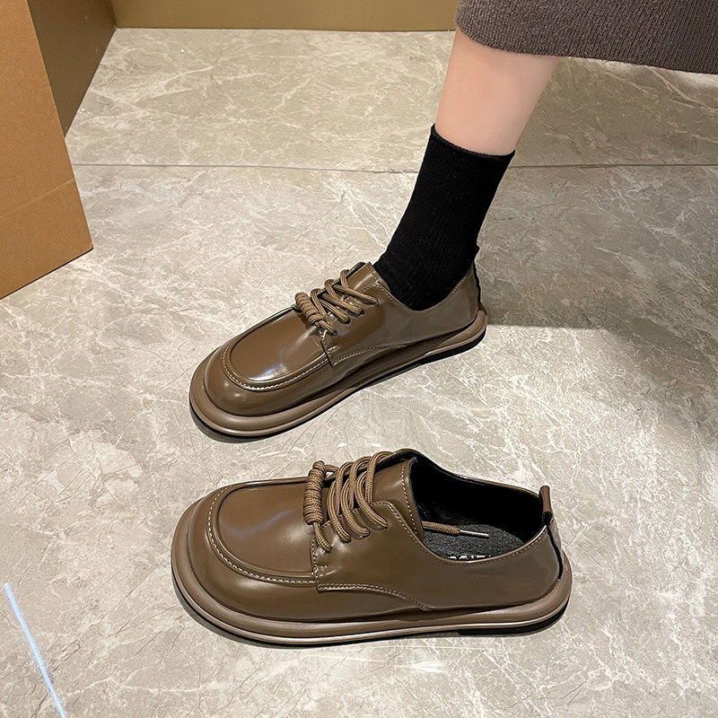 黑色小皮鞋女2025年春秋新款复古乐福鞋英伦风日系jk系带平底单鞋,淘宝优惠券,粉丝福利购,淘宝优惠卷