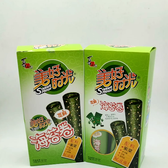 喜之郎美好时光芝麻海苔卷27g盒装即食紫菜海苔婴儿无添加 整箱