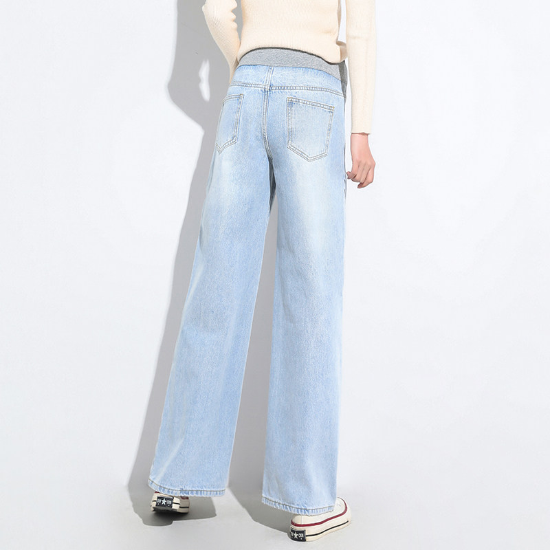 孕妇裤夏薄款潮妈外穿宽松牛仔裤 佐美涵孕妇阔腿裤