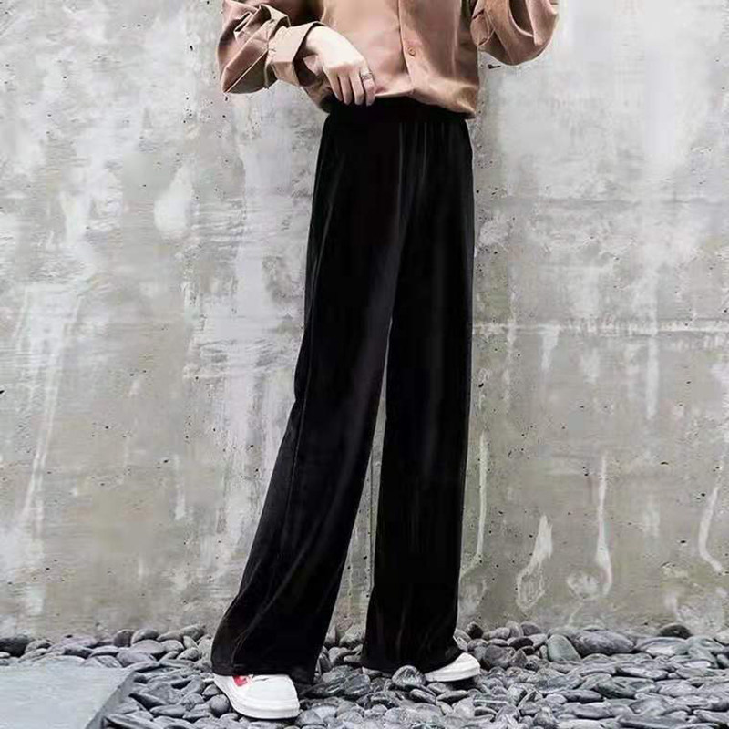 孕妇秋季金丝绒加长外穿潮妈阔腿裤 佐美涵孕妇阔腿裤