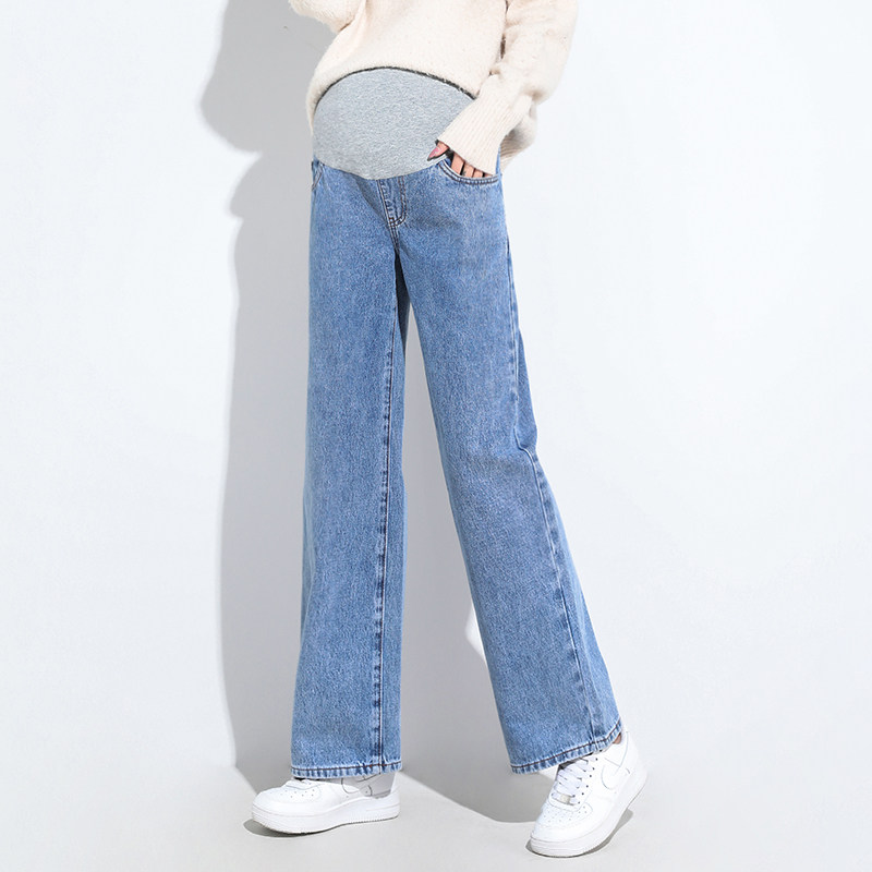 孕妇裤夏薄款潮妈外穿宽松牛仔裤 佐美涵孕妇阔腿裤