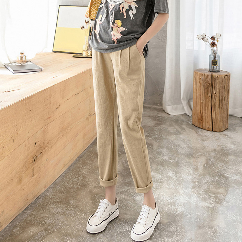 夏季托腹裤小个子宽松九分孕妇裤子 佐美涵孕妇打底裤