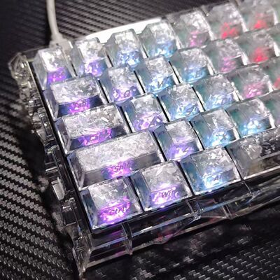 狼竞碳纤维纹PC雾透通用键帽