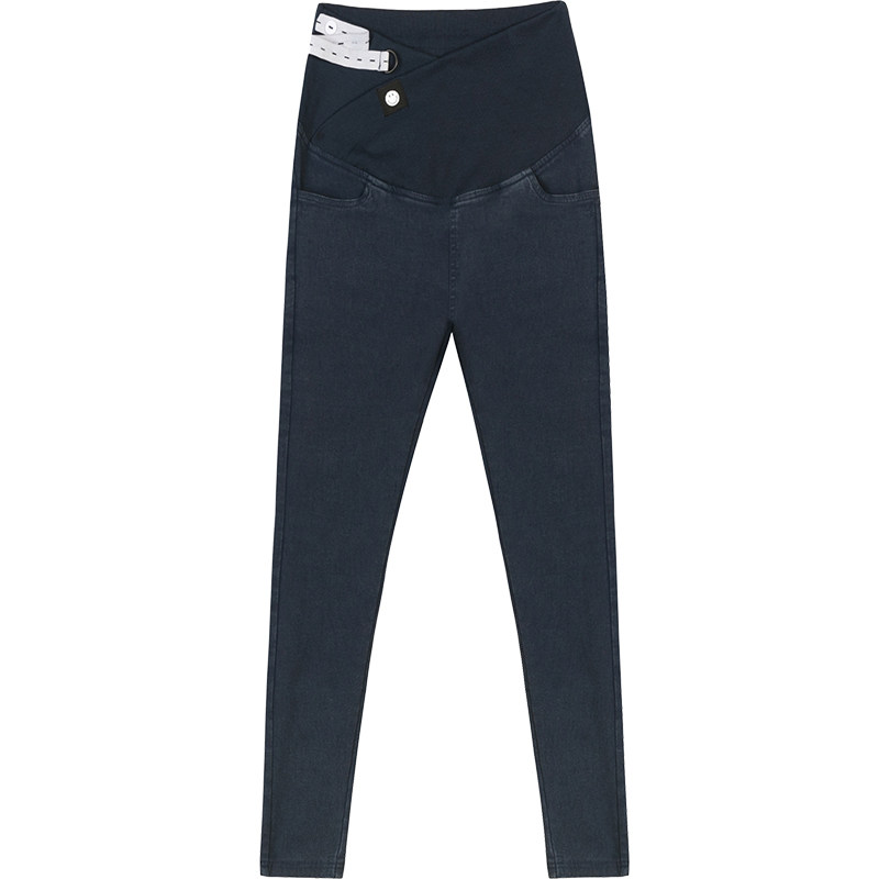 孕妇外穿怀孕初期打底裤小脚牛仔裤 彩蓝诗孕妇打底裤