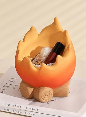 卡西法火焰摆件客厅玄关桌面装饰品轻奢高档创意收纳盒高级感小众