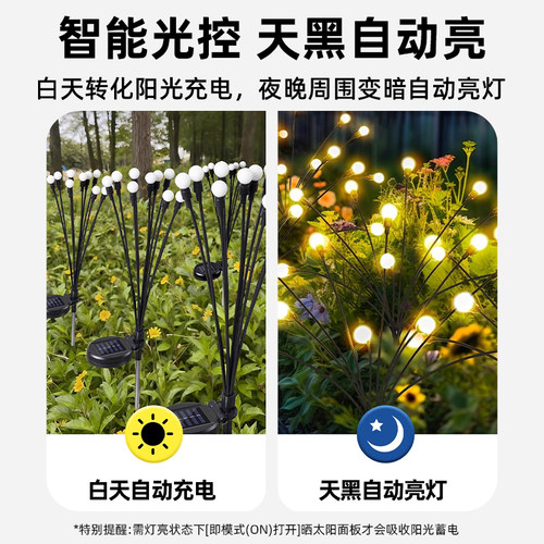 太阳能灯户外萤火虫灯庭院花园氛围灯防水别墅景观装饰地插草坪灯 - 图3