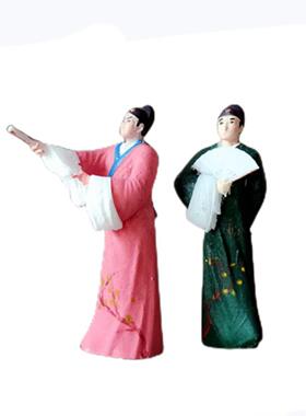 中国风格微景观摆件、历史人物、梁柱、李白、诸葛亮、苏东坡、杜