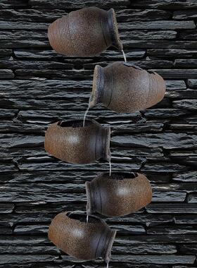 自制流水墙景观墙悬挂墙彷陶流水池鱼池循环水幕墙室外庭院