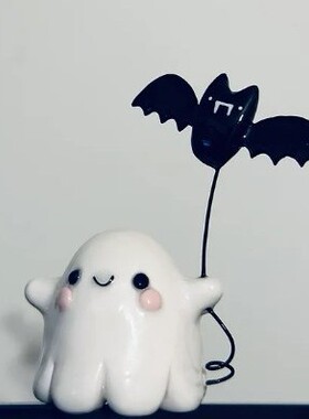 Ghost Walking Dog 迷你幽灵步行狗雕像 万圣节装饰 幽灵