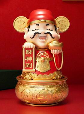 2026礼品聚宝盆财神摆件客厅办公室玄关装饰品树脂国潮家居