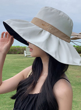 遮阳帽逛街百搭女抽绳
