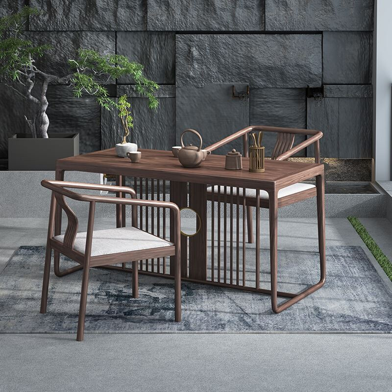 新中式阳台茶桌椅组合简易禅意茶台套装实木小型家用喝茶桌泡茶桌