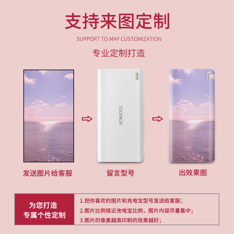 适用于罗马仕充电宝贴纸sense6 LT20 pro sense4mini全身贴磨砂移动电源10000毫安保护贴膜20000装饰定制可爱 - 图3