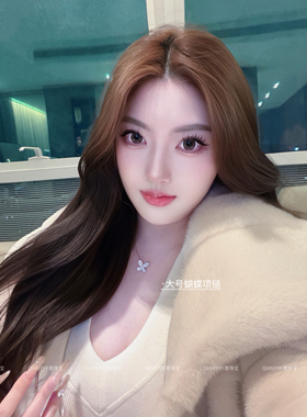 QIANYI仟意珠宝 【蝴蝶系列】进口锆钻闪耀蝴蝶清冷千金锁骨项链