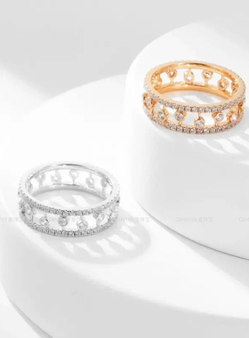 QIANYI仟意珠宝【晨露系列】檀健次同款镀金满钻镶嵌镂空星星手镯